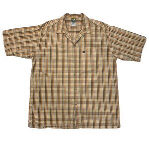 The North Face Shirt Mens XL Extra Large Orange Brown A5 Series Plaid Button Up